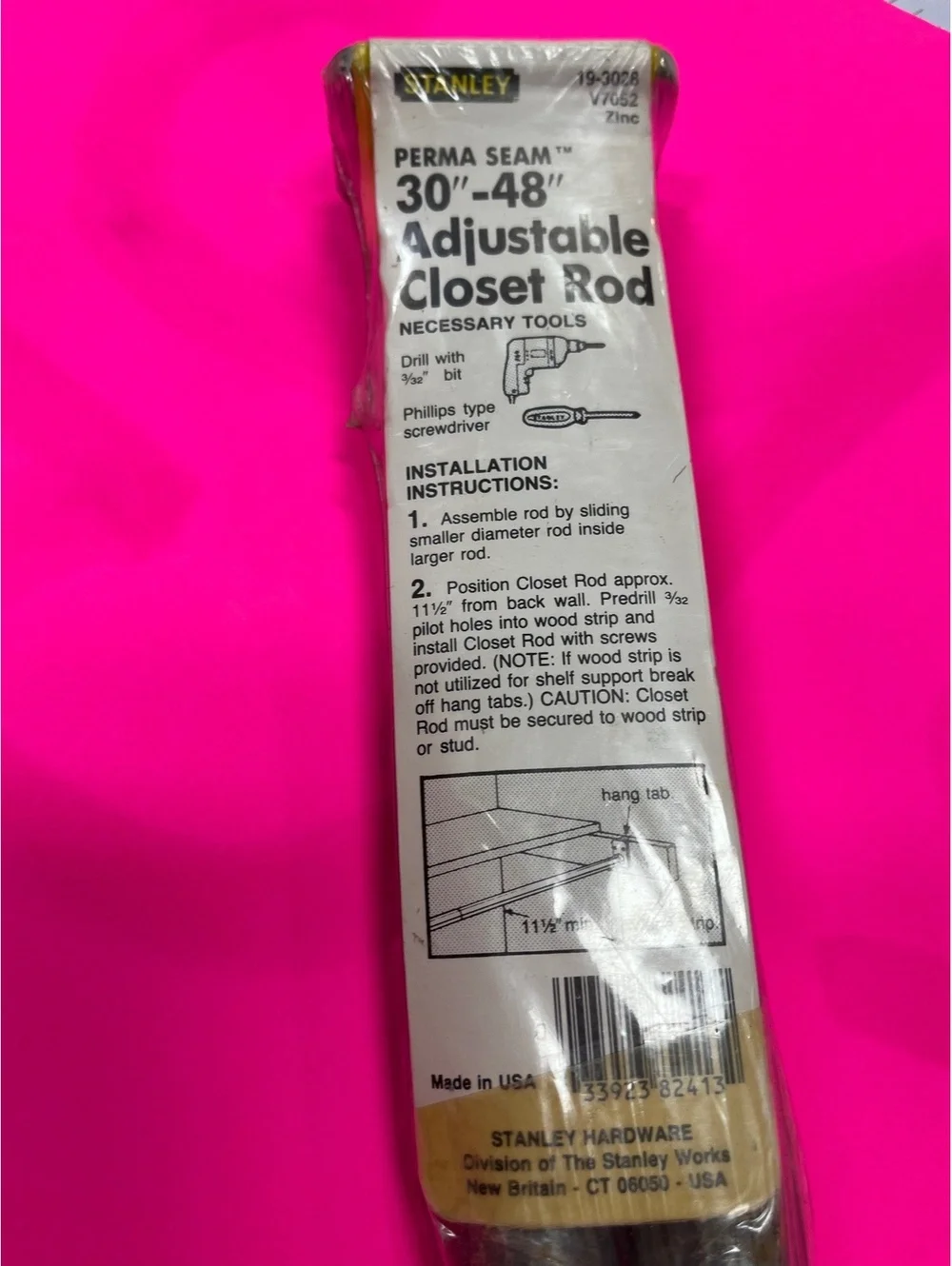 Lot of 4 Stanley Perma Seam Adjustable Closet Rod 30